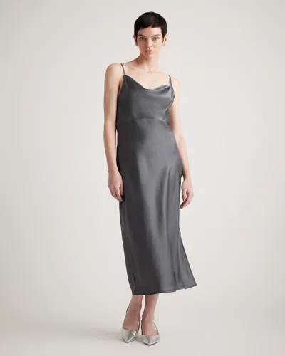 Quince Women's Cowl Neck Slip Dress In Lava Smoke