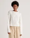 Quince Women's Cropped Cable Crew Sweater In Ivory