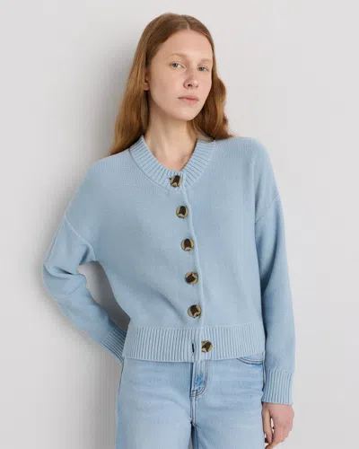 Quince Women's Cropped Cardigan Sweater In Blue