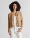 Quince Women's Cropped Cardigan Sweater In Camel