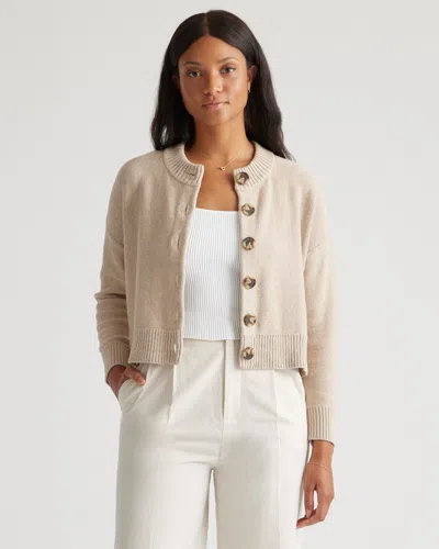 Quince Women's Cropped Cardigan Sweater In Cement Marl