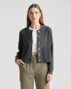 Quince Women's Cropped Cardigan Sweater In Charcoal