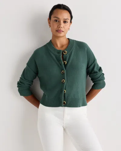 Quince Women's Cropped Cardigan Sweater In Green
