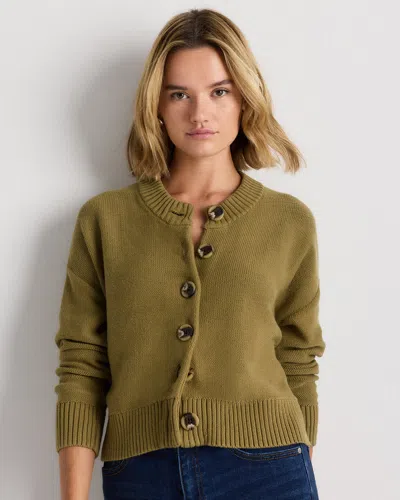 Quince Women's Cropped Cardigan Sweater In Green