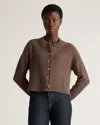 Quince Women's Cropped Cardigan Sweater In Heather Brown