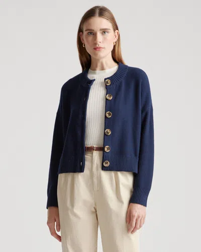 Quince Women's Cropped Cardigan Sweater In Navy