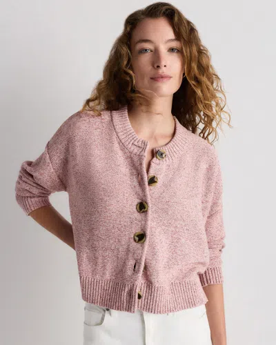 Quince Women's Cropped Cardigan Sweater In Pink