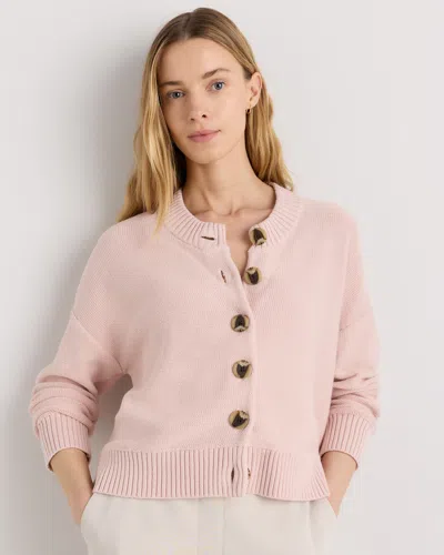 Quince Women's Cropped Cardigan Sweater In Pink