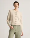 Quince Women's Cropped Cardigan Sweater In Speckled Beige