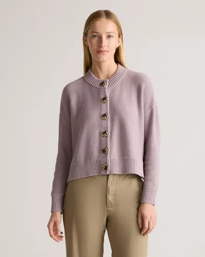 Quince Women's Cropped Cardigan Sweater In Vintage Rose