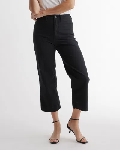 Quince Women's Cropped Wide-leg Chino Pants In Black