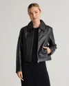 Quince Women's Cropped Zip-front Jacket In Black