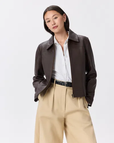 Quince Women's Cropped Zip-front Jacket In Brown