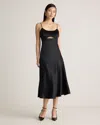 Quince Women's Cutout Midi Slip Dress In Black