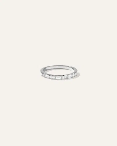Quince Women's Diamond Alternating Baguette & Round Band Rings In White Gold