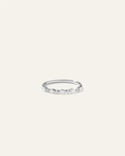 Quince Women's Diamond Alternating Marquise & Round Band Rings In White Gold