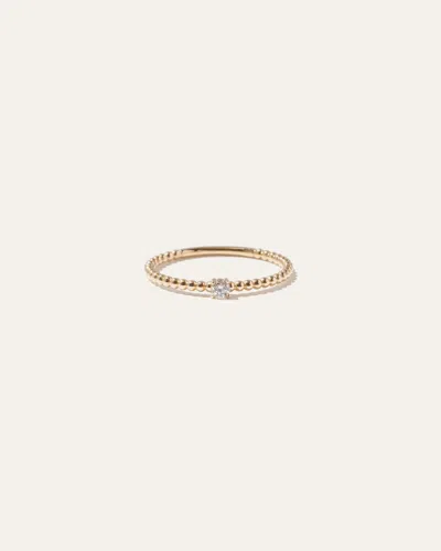 Quince Women's Diamond Beaded Ring In Yellow Gold