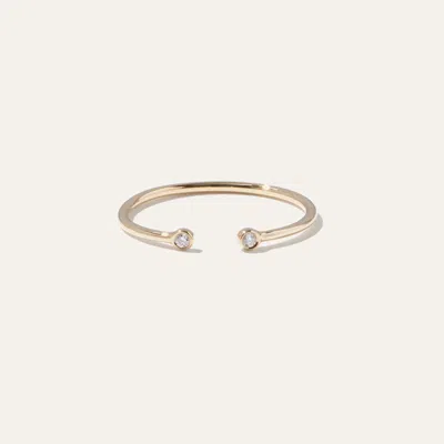 Quince Women's Diamond Bezel Open Ring In Yellow Gold