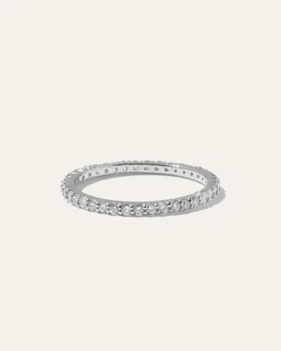 Quince Women's Diamond Shared Prong Eternity Band Rings In Silver
