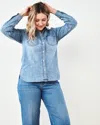 QUINCE WOMEN'S DISTRESSED DENIM SHIRT