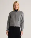 Quince Women's Double-faced Merino Wool Bomber Jacket In Heather Grey