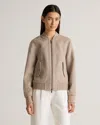 Quince Women's Double-faced Merino Wool Bomber Jacket In Oat