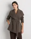 Quince Women's Double-faced Merino Wool Draped Collar Short Wrap Coat