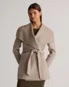 Quince Women's Double-faced Merino Wool Draped Collar Short Wrap Coat, Size Xl In Oat