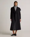 Quince Women's Double-faced Merino Wool Draped Collar Wrap Coat In Black