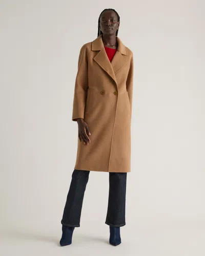Quince Women's Double-faced Merino Wool Notched Lapel Coat In Caramel