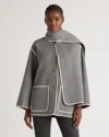 Quince Women's Double-faced Merino Wool Scarf Coat In Heather Grey