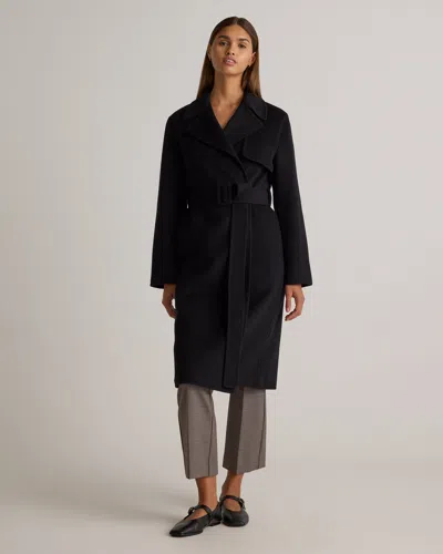 Quince Women's Double-faced Merino Wool Trench Coat In Black