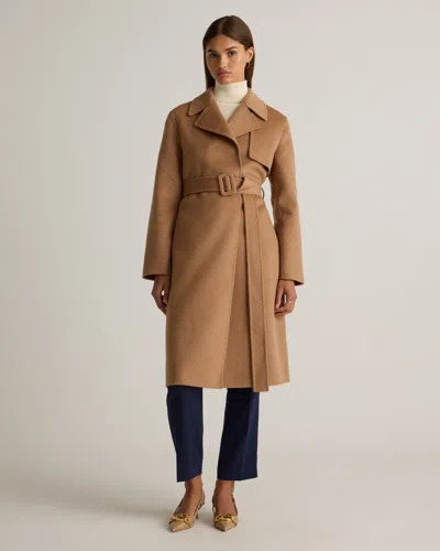 Quince Women's Double-faced Merino Wool Trench Coat In Caramel