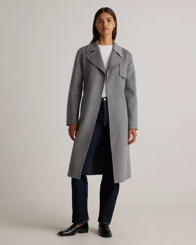 Quince Women's Double-faced Merino Wool Trench Coat In Heather Grey
