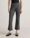 Quince Women's Double Knit Kick Flare Pants In Heather Charcoal Grey