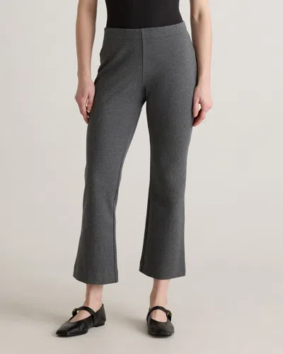 Quince Women's Double Knit Kick Flare Pants In Heather Charcoal Grey