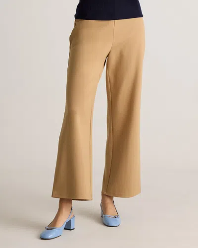 Quince Women's Double Knit Wide Leg Pants In Soft Camel