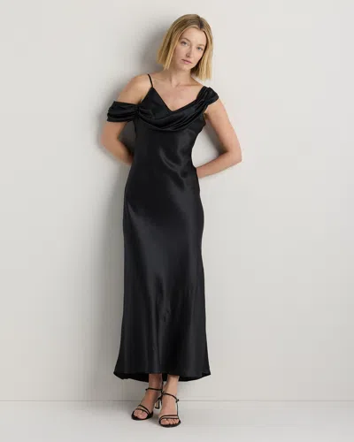 Quince Women's Draped Shoulder Maxi Dress In Black