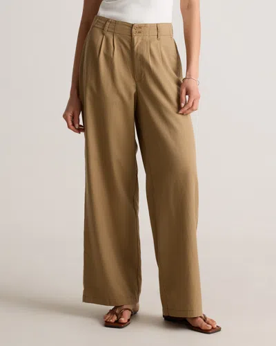 Quince Women's Drapey Twill Pleated Trouser In Baywood