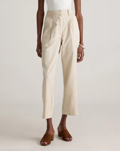 Quince Women's Drapey Twill Tapered Trouser In Oatmilk