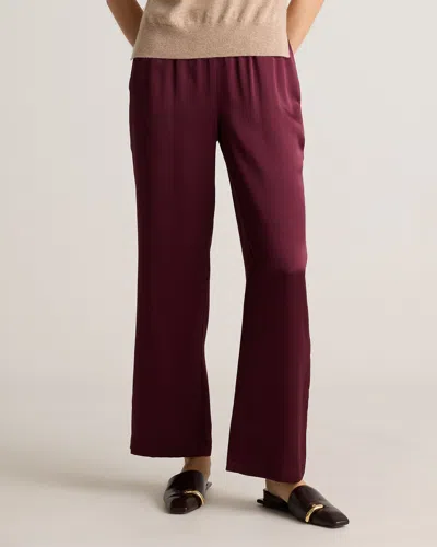 Quince Women's Drawstring Wide Leg Pants In Wine Tasting Red