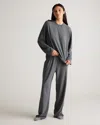 Quince Women's Dream Lounge Oversized Long Sleeve Pajama Set In Heather Charcoal Grey