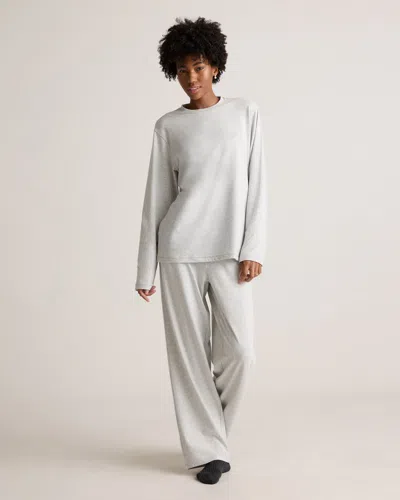 Quince Women's Dream Lounge Oversized Long Sleeve Pajama Set In Light Heather Grey