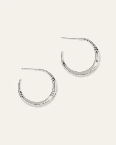 Quince Women's Dress Up Hoop Earrings In Sterling Silver