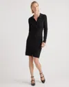 Quince Women's Eco-knit Button-up Sweater Dress In Black