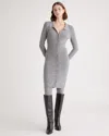 Quince Women's Eco-knit Button-up Sweater Dress In Heather Grey
