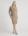 Quince Women's Eco-knit Button-up Sweater Dress In Warm Taupe