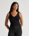 Quince Women's Eco-knit Cropped Sweater Tank Top In Black