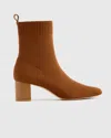 Quince Women's Eco Knit Heeled Bootie In Cognac
