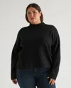Quince Women's Eco-knit Milano Stitch Mock Neck Pullover In Black
